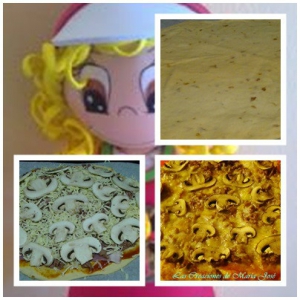 receta PIZZA CARNE Y CHAMPIÑONES, CON LA MASA DE CEBOLLA