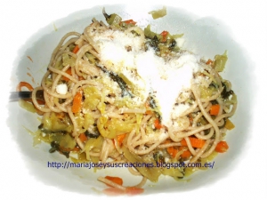 receta ESPAGUETIS INTEGRALES CON VERDURITAS DULCES