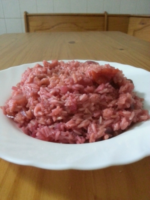 receta Arroz rosado