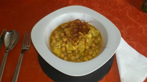 receta Bacalao con garbanzos rapido