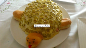 receta TORTUGA RELLENA DE ENSALADILLA RUSA