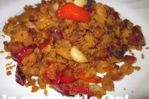 receta Migas con chorizo