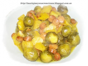 receta COLES DE BRUSELAS CON AZAFRAN