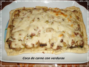 receta COCA DE CARNE CON VERDURAS