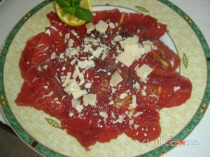 receta Carpaccio de ternera con queso parmesano
