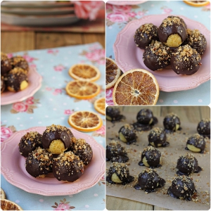 receta Bizcobolas de naranja y cointreau con crocanti de nueces