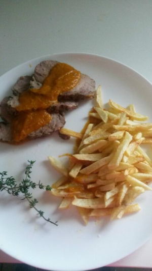 receta Roti de cerdo marinado al vino y verduras