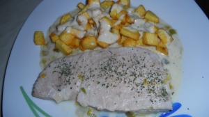 receta atun fresco con salsa de puerros