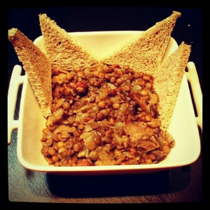 receta Lentejas saltarinas