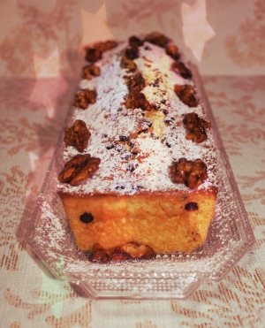 receta BIZCOCHO DE RICOTTA CON PEPITAS DE CHOCOLATE Y NUECES CARAMELIZADAS
