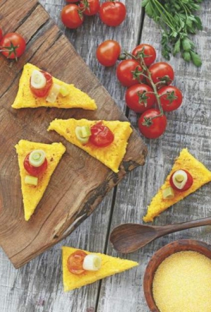 receta Pastel de polenta con tomates