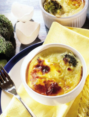receta Flores de brécol en flan