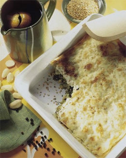 receta Lasaña de brécol y almendras