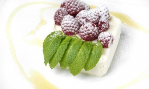 receta Crema de queso manchego con frambuesas