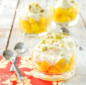 receta Semifrío de mango y vainilla
