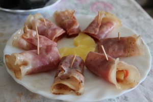 receta Aperitivo de bacon y piña