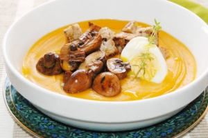 receta Crema de boniato decorada