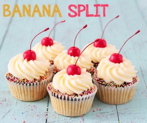 receta Cupcakes Banana Split
