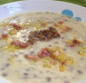 receta LENTEJAS CON CREMA DE PUERROS