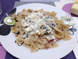 receta Farfalle de boletus con salsa de foie