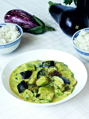 receta Berenjenas y calabacín al curry verde