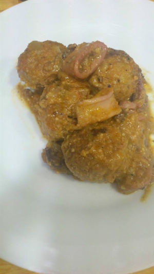 receta ALBONDIGAS CON CALAMAR