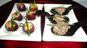 receta BOCADITOS DE CARPACCIO DE TERNERA Y DE UVAS CON FOIE