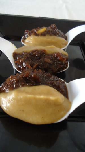 receta MORCILLA CARAMELIZADA CON MANZANA SALPIMENTADA
