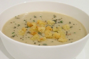 receta PURÈ DE VERDURAS CON PICATOSTES