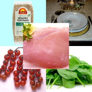 receta SALTEADO DE PAVO CON ESPINACAS Y TOMATITOS