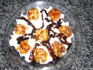 receta nueces con nata y chocolate