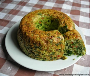 receta Budin de Arroz Integral y Espinaca