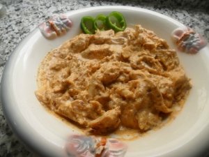receta POLLO FRÍO EN SALSA DE ALMENDRAS