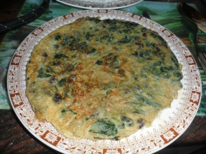 receta tortilla de espinacas y pasas