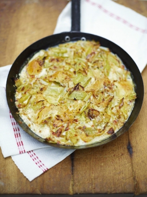receta Puerros a la crema de Jamie Oliver